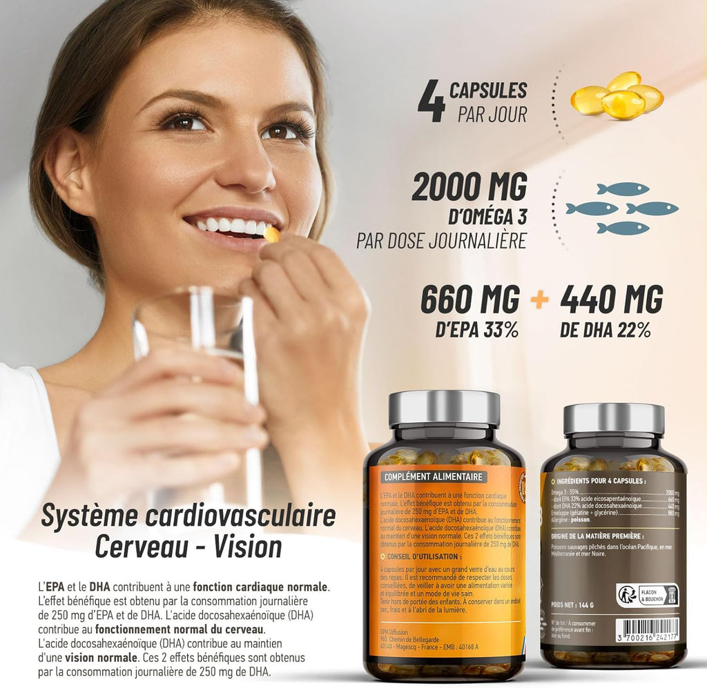 Oméga 3 Huile de Poisson Sauvage